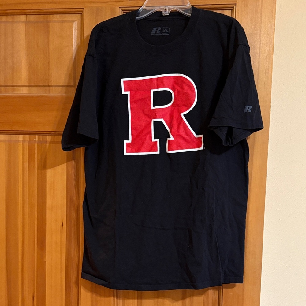 Russell Athletic Men's Black Tee with Red 'R'